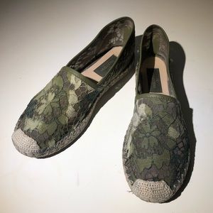 Valentino camo effect lace espadrilles